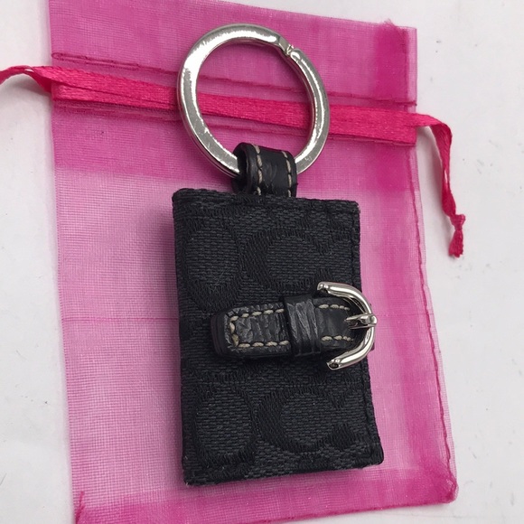 Authentic Coach Black Photo Keychain